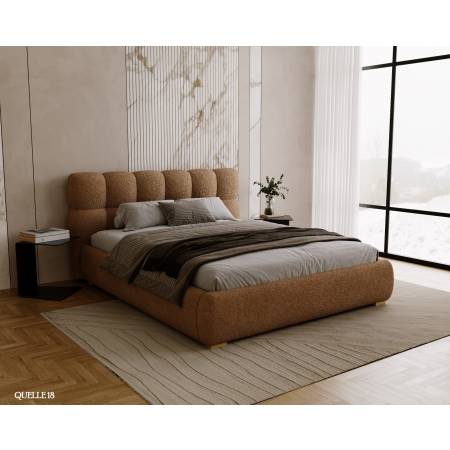 Łóżko tapicerowane z pojemnikiem 200 x 200 cm boucle TAYO